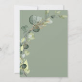 ユーカリプスセージグリーンブライダルブルンチシャワー 招待状 (裏面)