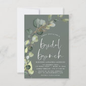 ユーカリプスセージグリーンブライダルブルンチシャワー 招待状 (正面)
