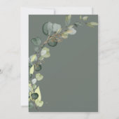 ユーカリプスセージグリーンブライダルブルンチシャワー 招待状 (裏面)