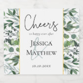 ユーカリプスセージ緑の金結婚箔のワインラベル スパークリングワインラベル (シングルラベル)