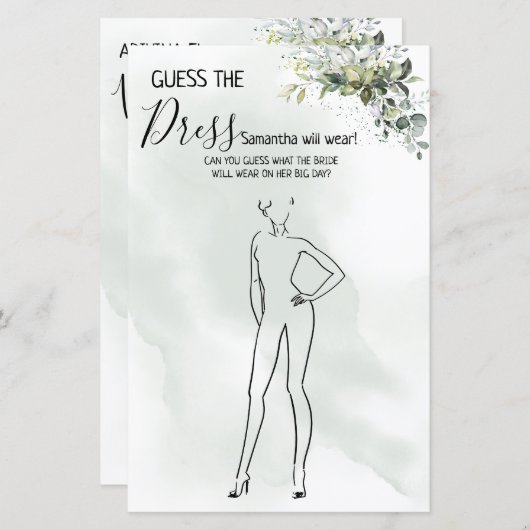 ユーカリプスドレスシャワー二カ国語ゲームを推測 (正面/裏面)