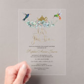 ユーカリプスハミングバーズボーイティーベイビーシャワー アクリル招待状 (インサイチュ (ポータブル))