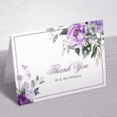 ユーカリプスバイオレット結婚花のサンキューカード サンキューカード