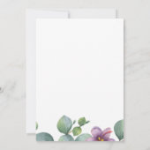 ユーカリプスパープルグリーンフローラ多肉性結婚の 招待状 (裏面)