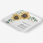 ユーカリプスヒマワリ花ブライダルシャワー ペーパープレート (傾斜あり)