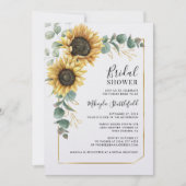 ユーカリプスヒマワリ花ブライダルシャワー 招待状 (正面)