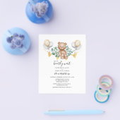 ユーカリプスベイビーシャワーグリーナリーベア招待状 チラシ (シングル)