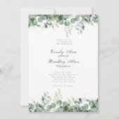 ユーカリプスミニマルウォーターカラーエメラルドグリーンセージ 招待状 (正面)