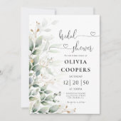ユーカリプスリーフグリーナリーブライダルシャワー招待 招待状 (正面)