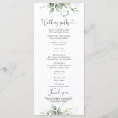 ユーカリプスリーフグリーナリー結婚式 プログラム (裏面)