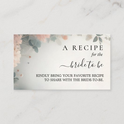 ユーカリプスレーストゥルダスティブルーブライダルシャワー エンクロージャーカード (正面)