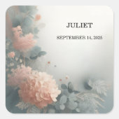 ユーカリプスレーストゥルダスティブルーブライダルシャワー スクエアシール (正面)