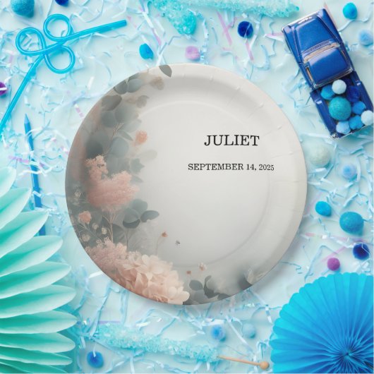 ユーカリプスレーストゥルダスティブルーブライダルシャワー ペーパープレート (パーティー)
