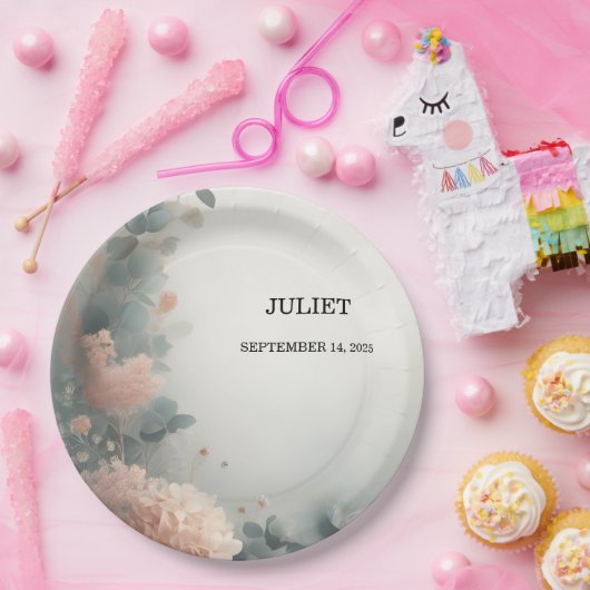 ユーカリプスレーストゥルダスティブルーブライダルシャワー ペーパープレート (パーティー)