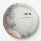 ユーカリプスレーストゥルダスティブルーブライダルシャワー ペーパープレート (正面)