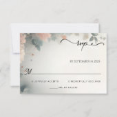 ユーカリプスレーストゥルパステルダスティブルー結婚ズ 出欠カード (正面)
