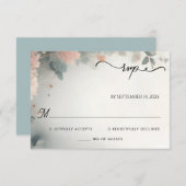 ユーカリプスレーストゥルパステルダスティブルー結婚ズ 出欠カード (正面/裏面)