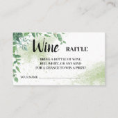 ユーカリプスワインラッフルチケットブライダルシャワーカード プレイスカード (正面)