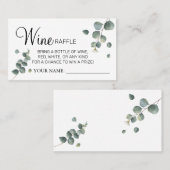 ユーカリプスワインラッフルチケットブライダルシャワーカード プレイスカード (正面/裏面)