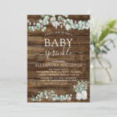 ユーカリプス素朴ウッドベビー散水ライツジャー 招待状 (スタンド正面)