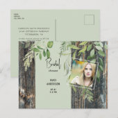 ユーカリプス素朴セージフォトブライダルシャワー インビテーションポストカード (正面/裏面)