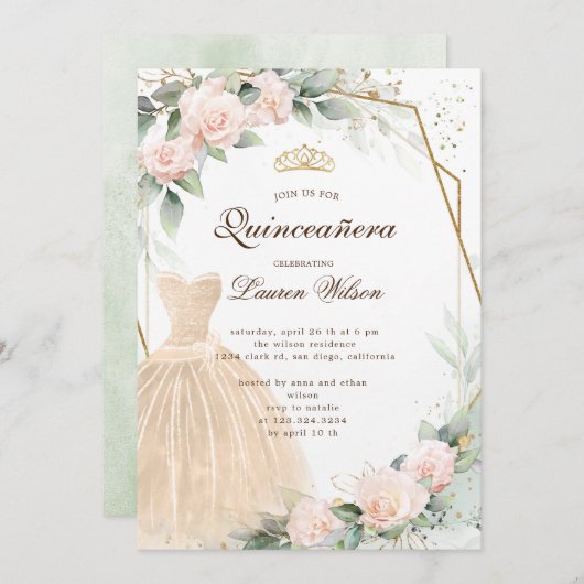 ユーカリプタゴールデンフローラキンセアニラ招待状 招待状 (正面/裏面)