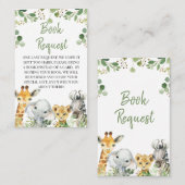 ユーカリプタサファリベイビーシャワーブックリクエストの挿入 名刺 (正面/裏面)