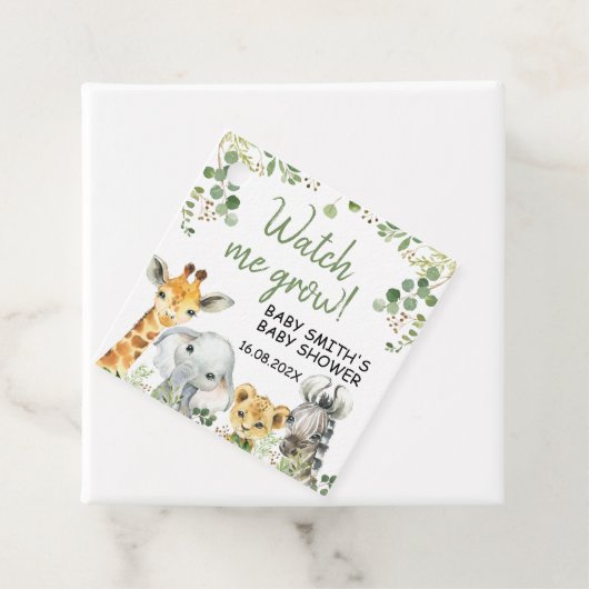 ユーカリプタサファリベイビーシャワー私の成長ラベル フェイバータグ (インサイチュ)