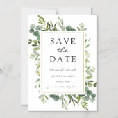 ユーカリプタスが日付を保存 マグネット招待状 (正面)