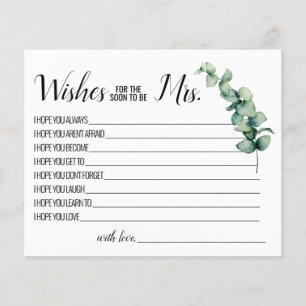 ユーカリプタスが間もなくミセス·カードになることを願う チラシ