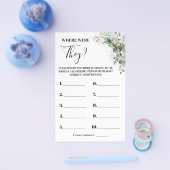 ユーカリプタスどこ彼らはブライダルシャワーゲームカード チラシ (シングル)