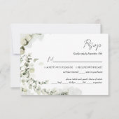 ユーカリプタスのセージ緑と食事の選択 出欠カード (正面)