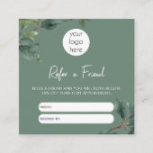 ユーカリプタスのビジネスは友人の紹介カードを参照 スクエア名刺 (正面)