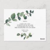 ユーカリプタスのブライドメイド提案カード ポストカード (裏面)