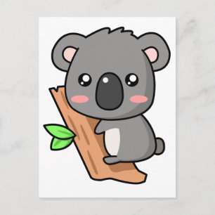 ユーカリプタスの木にかわいい漫画コアラ ポストカード