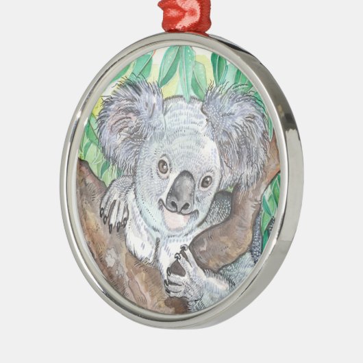 ユーカリプタスの木の絵画オーナメントにコアラ メタルオーナメント (左)