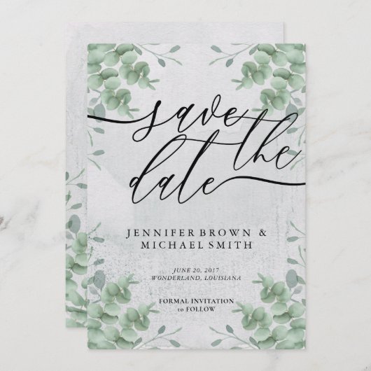 ユーカリプタスの緑の特別な日 セーブザデート (正面/裏面)