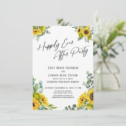 ユーカリプタスひまわりパーティーの後に幸せに 招待状 (スタンド正面)