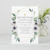 ユーカリプタスアネモネジオメトリックバルミツワー 招待状 (スタンド正面)