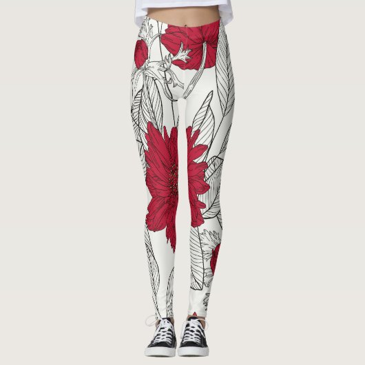 ユーカリプタスアネモネフローララインアート レギンス (正面)