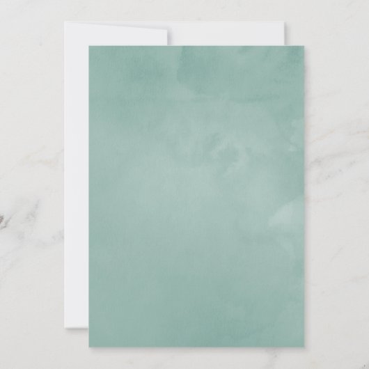 ユーカリプタスアネモネ幾何ウェディングシャワー 招待状 (裏面)