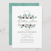 ユーカリプタスアネモネ幾何ウェディングシャワー 招待状 (正面/裏面)