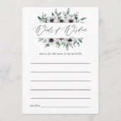 ユーカリプタスアネモネ幾何学ベビーシャワーアドバイス アドバイスカード (正面)