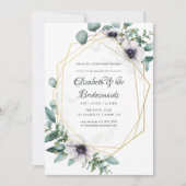 ユーカリプタスアネモネ幾何学的ブリデスメイドランチョン 招待状 (正面)