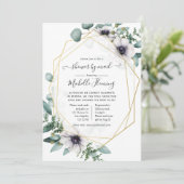 ユーカリプタスアネモネ幾何学赤ちゃんシャワーbyメール 招待状 (スタンド正面)