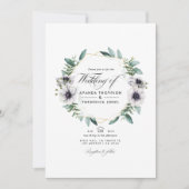 ユーカリプタスアネモネ幾何学QRコード結婚RSVP 招待状 (正面)