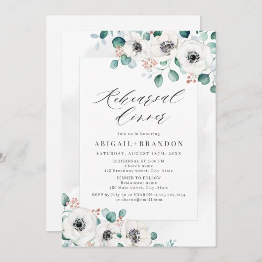 ユーカリプタスアネモンフローラリハーサル 招待状 (正面/裏面)