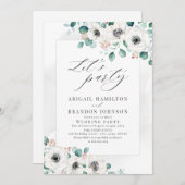 ユーカリプタスアネモンフローラ素朴な結婚式パーティーinv 招待状 (正面/裏面)