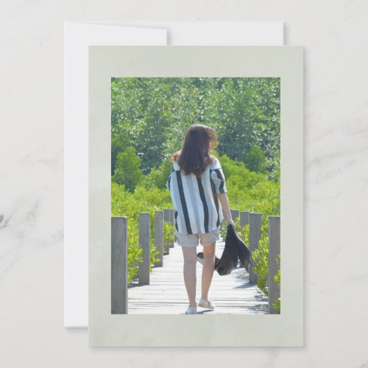 ユーカリプタスアネモン生命の幾何学的お祝い 招待状 (裏面)