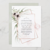 ユーカリプタスアネモン生命の幾何学的お祝い 招待状 (正面/裏面)